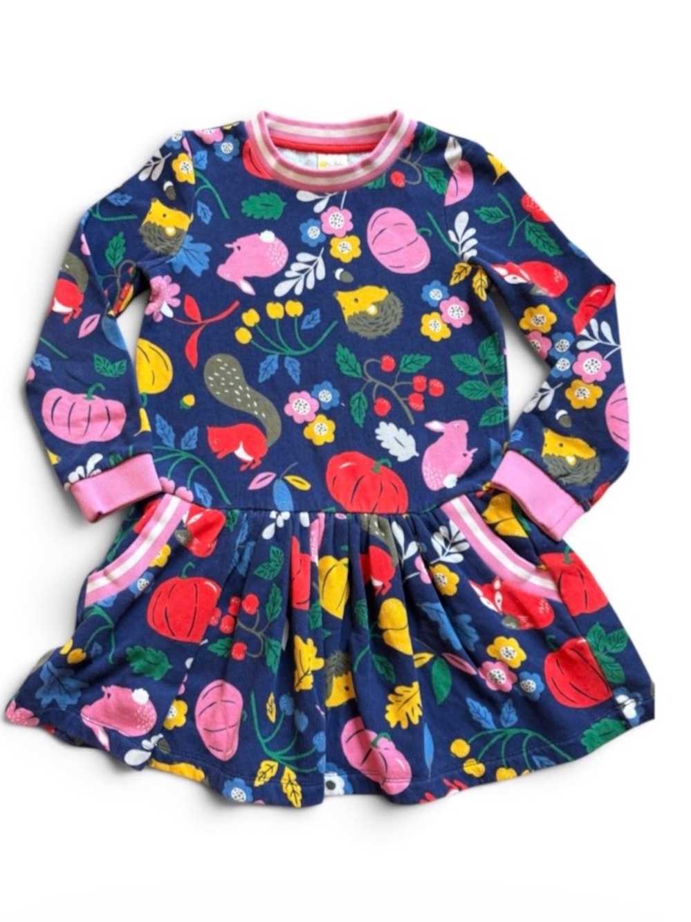 Mini Boden | Navy Woodland Sweater Dress | 7/8 years
